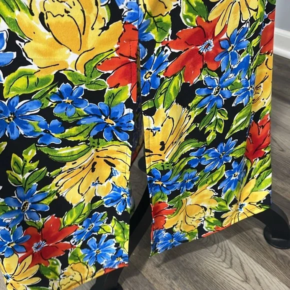 Rafaella women’s size large floral pattern maxi dress with side slits stretchy - Picture 6 of 16